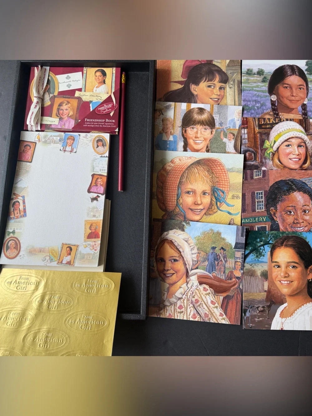 Vintage American Girls Stationary Set , Friendship Book , Notecards Set , Pencil